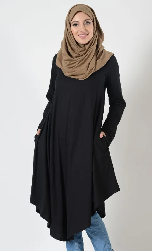 Long Flare V-Hem Tunic