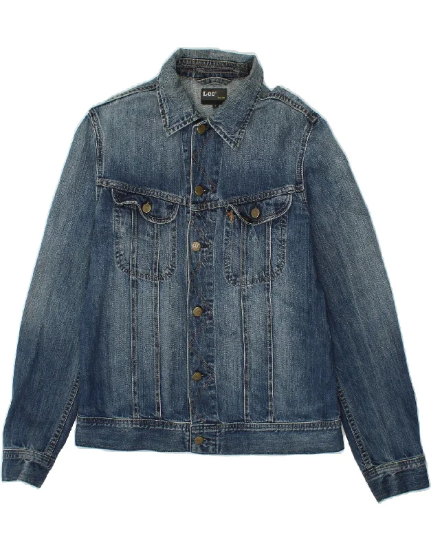 LEE Womens Denim Jacket UK 14 Large Blue Cotton