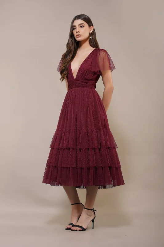 Madison Burgundy Bridesmaid Dress