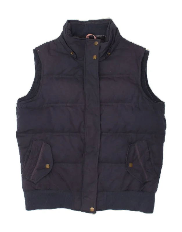 FAT FACE Womens Padded Gilet UK 14 Large Navy Blue Polyester