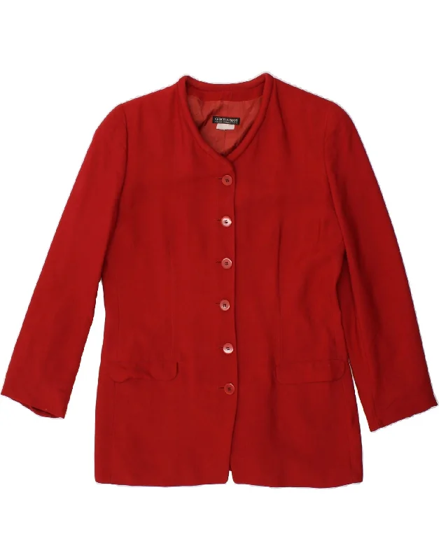 GIORGIO ARMANI Womens 6 Button Blazer Jacket UK 16 Large Red